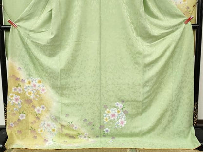平和屋着物●豪華振袖　舞桜文　暈し染め　正絹　逸品　CABM9340ut