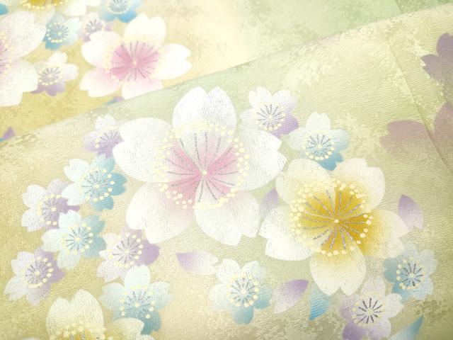 平和屋着物●豪華振袖　舞桜文　暈し染め　正絹　逸品　CABM9340ut