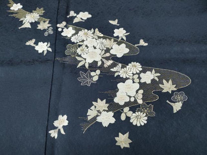 平和屋着物●訪問着　総刺繍　流水舞花文　金糸　ますいわ屋扱い　正絹　逸品　CABM9344ut