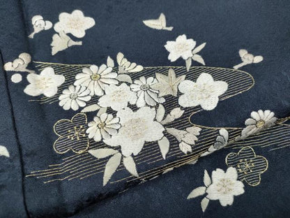 平和屋着物●訪問着　総刺繍　流水舞花文　金糸　ますいわ屋扱い　正絹　逸品　CABM9344ut
