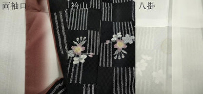 平和屋着物●上質な小紋　市松舞桜文　正絹　逸品　CABM9346ut