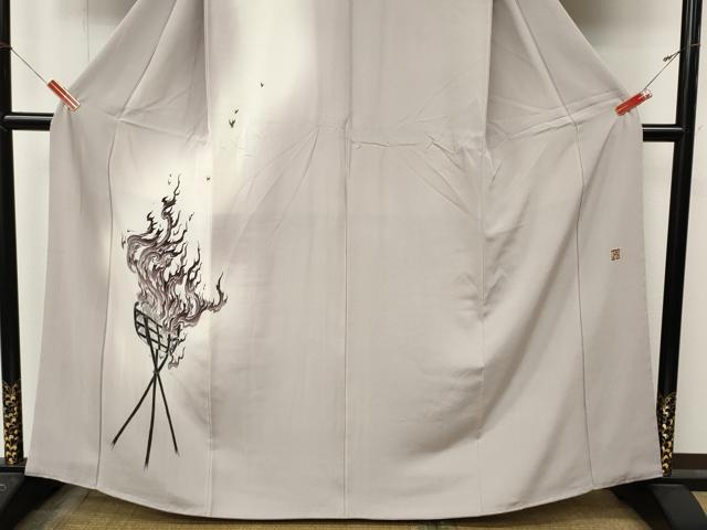 平和屋着物●江戸友禅染絵師　小柳津公龍　訪問着　松明　暈し染め　正絹　逸品　CABM9348ut