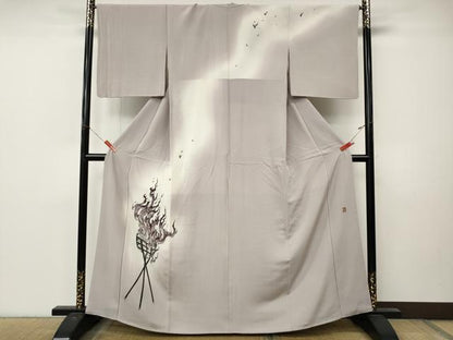 平和屋着物●江戸友禅染絵師　小柳津公龍　訪問着　松明　暈し染め　正絹　逸品　CABM9348ut