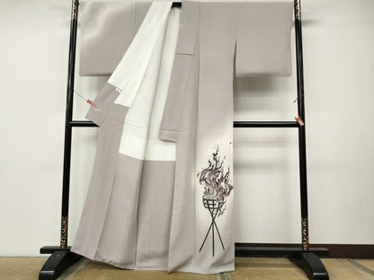 平和屋着物●江戸友禅染絵師　小柳津公龍　訪問着　松明　暈し染め　正絹　逸品　CABM9348ut