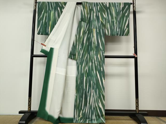 平和屋着物●上質な小紋　抽象文様　ろうけつ染め　正絹　逸品　CABM9350ut