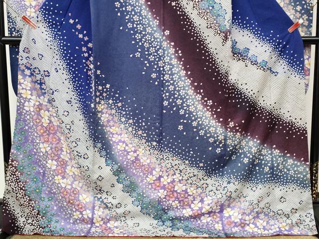 平和屋着物●豪華振袖　舞桜文　暈し染め　金通し地　正絹　逸品　CABM9353ut