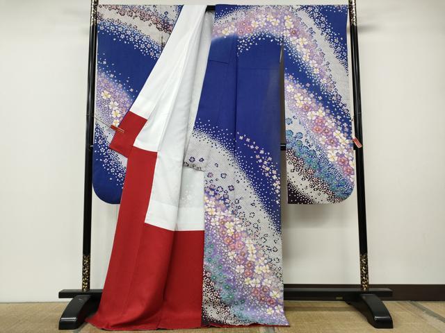 平和屋着物●豪華振袖　舞桜文　暈し染め　金通し地　正絹　逸品　CABM9353ut