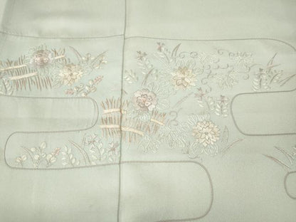 平和屋着物●訪問着　総刺繍　エ霞草花文　正絹　逸品　未使用　CABM9356ut