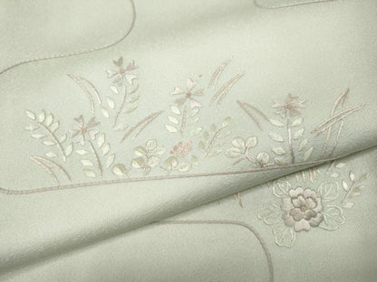平和屋着物●訪問着　総刺繍　エ霞草花文　正絹　逸品　未使用　CABM9356ut