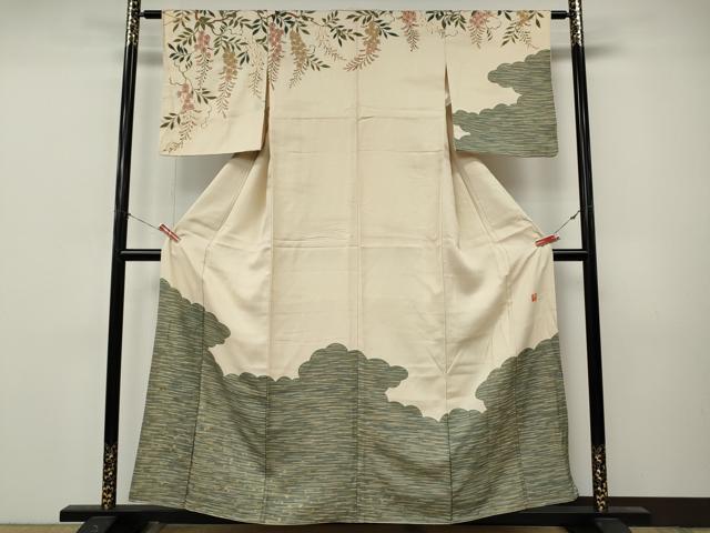 平和屋着物●ファッションデザイナー 花井幸子　訪問着　雲重ね花文　金彩　やまと誂製　正絹　逸品　CABM9359ut