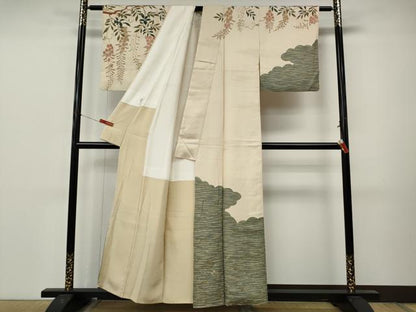 平和屋着物●ファッションデザイナー 花井幸子　訪問着　雲重ね花文　金彩　やまと誂製　正絹　逸品　CABM9359ut