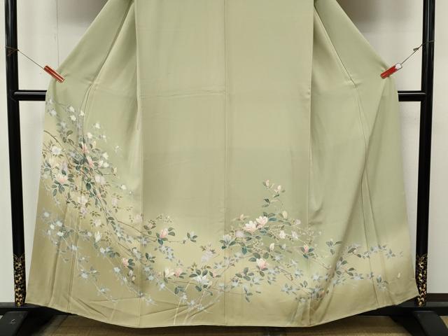 平和屋着物●訪問着　友禅　枝花文　暈し染め　正絹　逸品　CABM9362ut