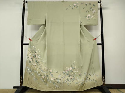 平和屋着物●訪問着　友禅　枝花文　暈し染め　正絹　逸品　CABM9362ut