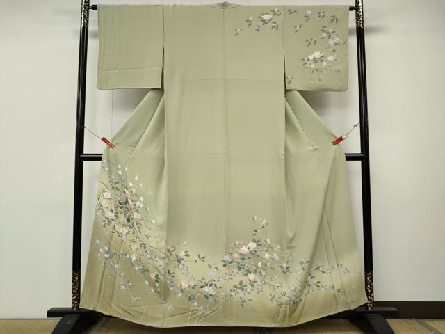 平和屋着物●訪問着　友禅　枝花文　暈し染め　正絹　逸品　CABM9362ut