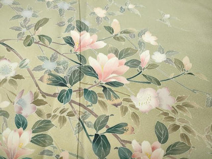 平和屋着物●訪問着　友禅　枝花文　暈し染め　正絹　逸品　CABM9362ut