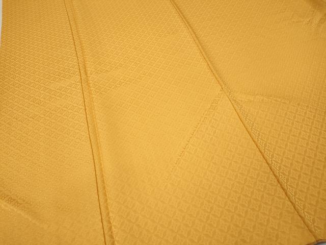 平和屋着物●上質な色無地　七宝地紋　柑子色　正絹　逸品　CABM9365ut