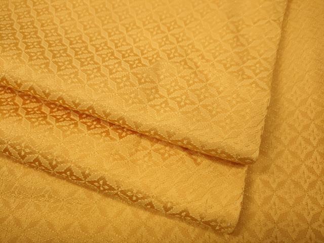 平和屋着物●上質な色無地　七宝地紋　柑子色　正絹　逸品　CABM9365ut