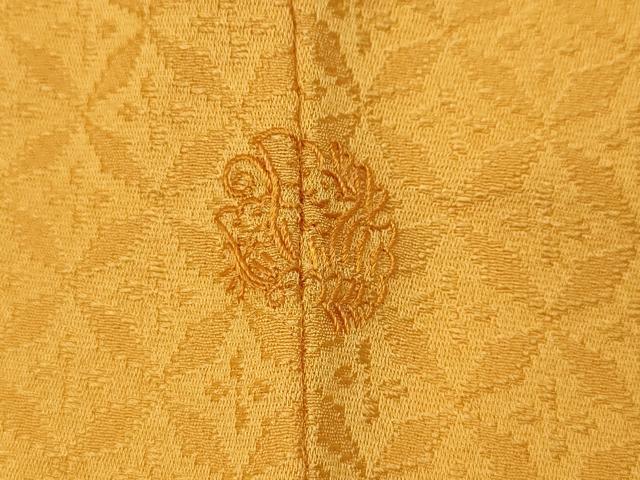平和屋着物●上質な色無地　七宝地紋　柑子色　正絹　逸品　CABM9365ut