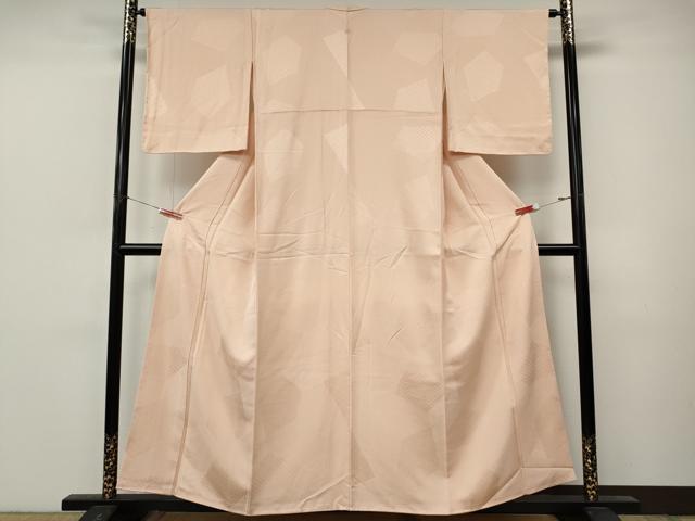 平和屋着物●上質な色無地　切嵌吉祥地紋　洗柿色　正絹　逸品　CABM9366ut