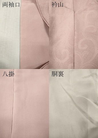平和屋着物●上質な色無地　唐草地紋　虹色　正絹　逸品　CABM9368ut