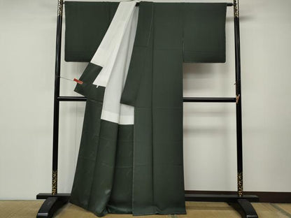 平和屋着物●二代目清次郎監修　手描き　色無地　革色　正絹　逸品　未使用　CABM9373ut
