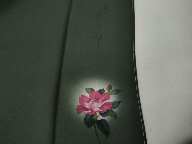 平和屋着物●二代目清次郎監修　手描き　色無地　革色　正絹　逸品　未使用　CABM9373ut