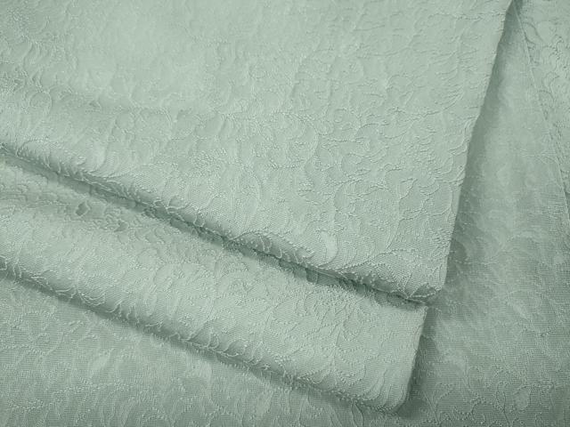 平和屋着物●上質な色無地　草花地紋　白緑色　正絹　逸品　CABM9374ut