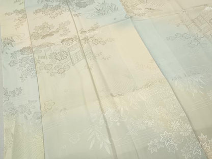 平和屋着物●長襦袢　袷　風景船花地紋　暈し染め　正絹　逸品　CABM9377ut