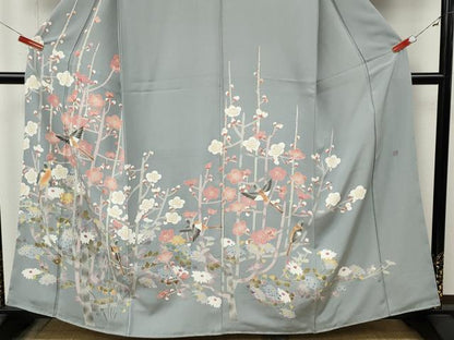 平和屋着物●訪問着　絵夢工房　友禅　花鳥文　正絹　逸品　未使用　CABM9378ut