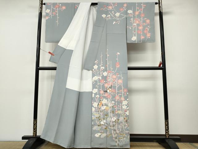 平和屋着物●訪問着　絵夢工房　友禅　花鳥文　正絹　逸品　未使用　CABM9378ut