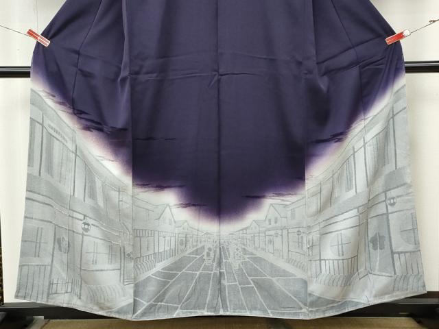 平和屋着物●訪問着　ビードロ　舞妓　風景文　暈し染め　正絹　逸品　未使用　CABM9380ut