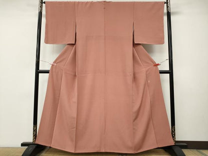 平和屋着物●銀座きしや　色無地　作家物　真赭色　正絹　逸品　CABM9389ut