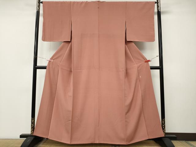 平和屋着物●銀座きしや　色無地　作家物　真赭色　正絹　逸品　CABM9389ut