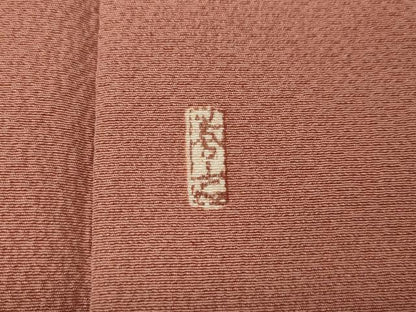 平和屋着物●銀座きしや　色無地　作家物　真赭色　正絹　逸品　CABM9389ut