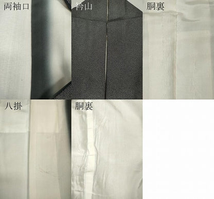 平和屋着物●江戸小紋　鮫小紋柄　黒地　正絹　逸品　CABM9398ut