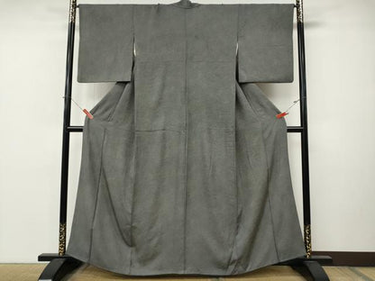 平和屋着物●江戸小紋　鮫小紋柄　黒地　正絹　逸品　CABM9398ut