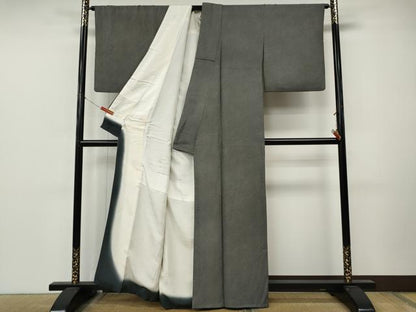 平和屋着物●江戸小紋　鮫小紋柄　黒地　正絹　逸品　CABM9398ut