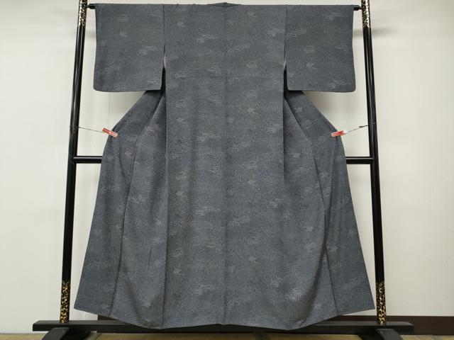 平和屋着物●江戸小紋　風景草花文　正絹　逸品　CABM9399ut