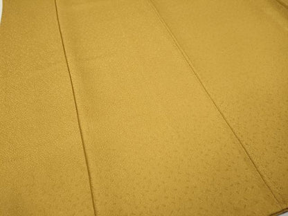 平和屋着物●上質な色無地　舞葉地紋　黃朽葉色　正絹　逸品　CABM9400ut
