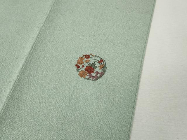 平和屋着物●上質な色無地　作家物　白緑色　正絹　逸品　CABM9404ut