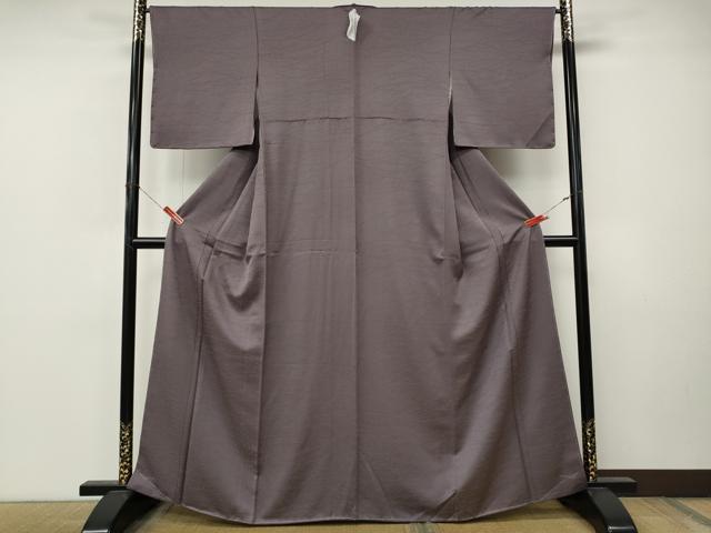 平和屋着物●上質な色無地　露芝地紋　鳩羽色　正絹　逸品　未使用　CABM9405ut