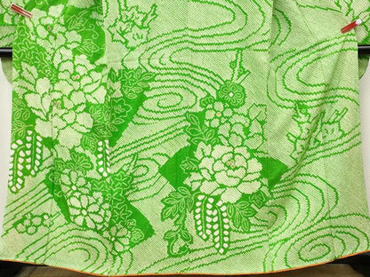 平和屋着物●豪華振袖　総絞り　流水花文　金彩　正絹　逸品　CABM9407ut
