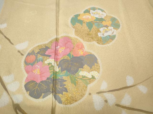 平和屋着物●訪問着　絞り　枝花文　金彩　正絹　逸品　CABM9414ut