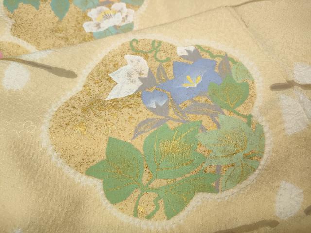 平和屋着物●訪問着　絞り　枝花文　金彩　正絹　逸品　CABM9414ut