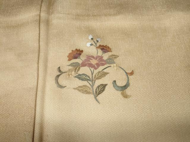 平和屋着物●訪問着　刺繍　草花文　暈し染め　金彩　ロング丈　正絹　逸品　CABM9417ut