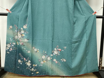 平和屋着物●訪問着　辻が花　絞り　暈し染め　金彩　正絹　逸品　CABM9427ut
