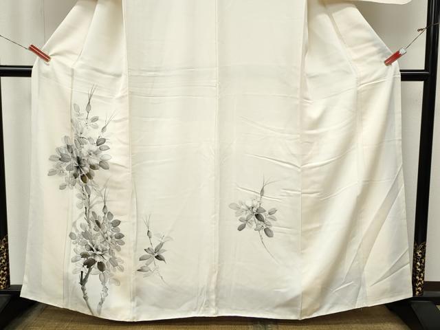 平和屋着物●訪問着　手描き　枝花文　正絹　逸品　CABM9429ut