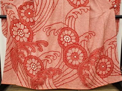 平和屋着物●豪華振袖　総絞り　立波絵皿花文　正絹　逸品　CABM9432ut