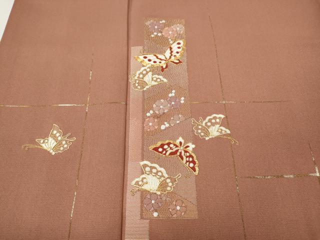 平和屋着物●訪問着　駒刺繍　短冊花蝶文　金銀彩　正絹　逸品　CABM9443ut