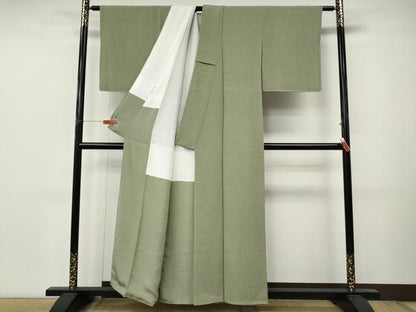 平和屋着物●江戸小紋　作家物　鮫小紋柄　鬼しぼ縮緬　正絹　逸品　未使用　CABM9444ut